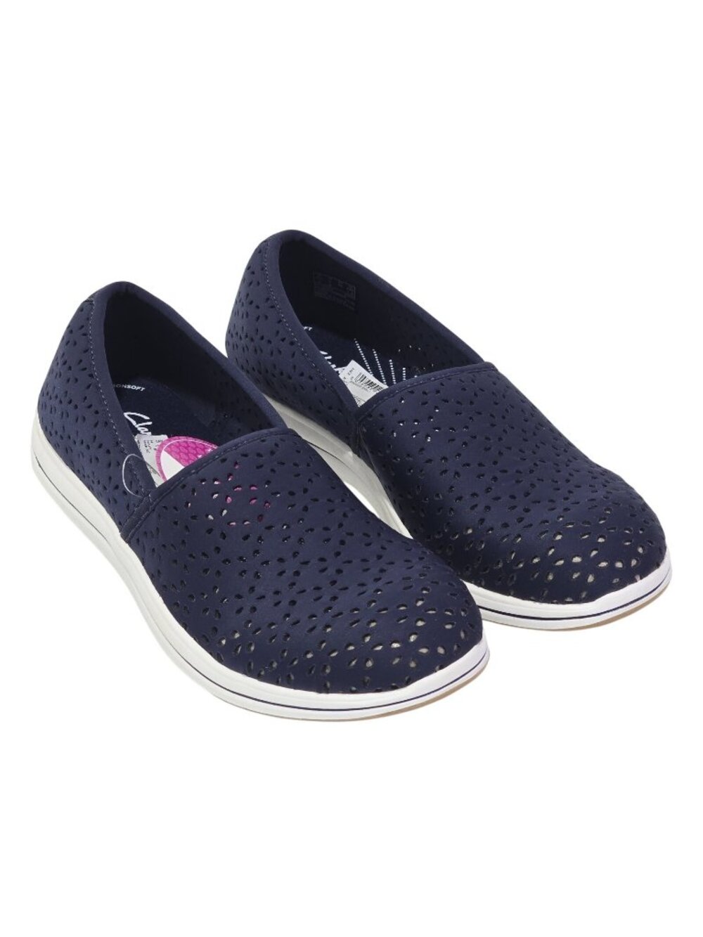 Clarks Breeze Emily Comfort Shoes Women's Size 9 Laser-Cut Floral Design NWOB